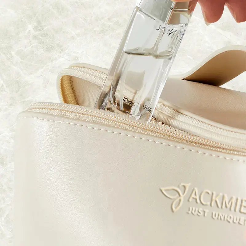 Women's Large PU Leather Makeup Bag Toiletry Bag