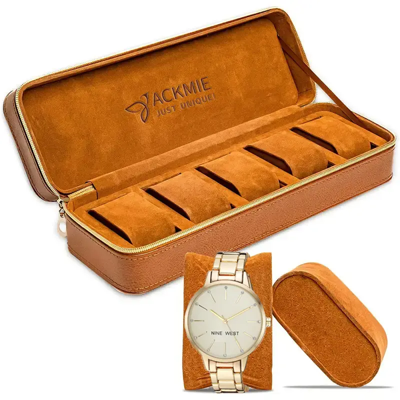 PU Leather Watch Case 5 Slot Watch Box