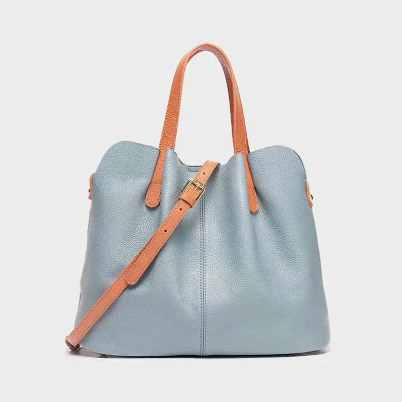 Soft Cowhide Leather Tote Bags with Shoulder Bags