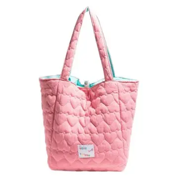 Candy Color Contrast Tote Quilted Rev...