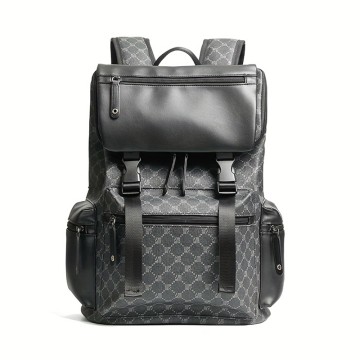 PU Leather Large Capacity Travel Bag Laptop Backpack Student Bag