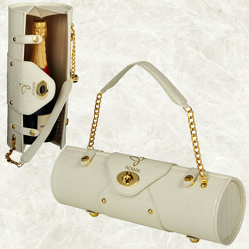 Crocodile Leather Wine Bottle Carrier Bag Wine Purse