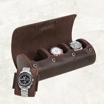 PU Leather Men's 3 Slot Watch Case Roll