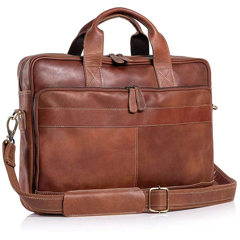 18-inch Laptop Leather Laptop Bag Messenger Bag