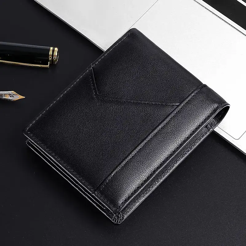 Short Leather Wallet Bifold Men's Wallet
