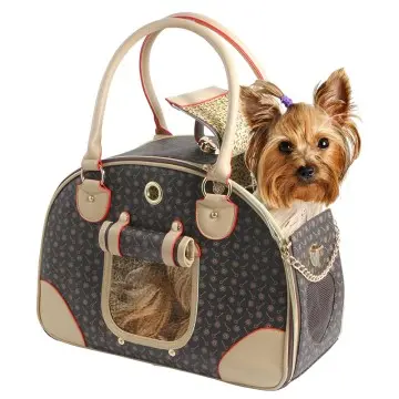 Fashion Dog Travel Bag PU Leather Dog Handbag Dog Wallet Cat Handbag Pet Cat Travel Bag
