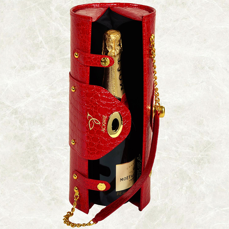 Crocodile Leather Wine Bottle Carrier Bag Wine Purse