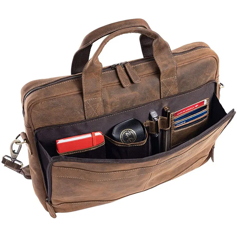 18-inch Laptop Leather Laptop Bag Messenger Bag