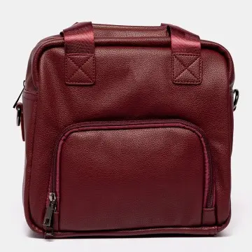 Vegan Leather Lunch Bag with Front and Back Pockets