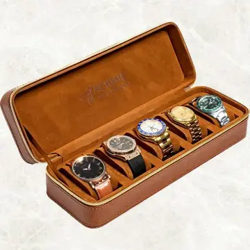 PU Leather Watch Case 5 Slot Watch Box