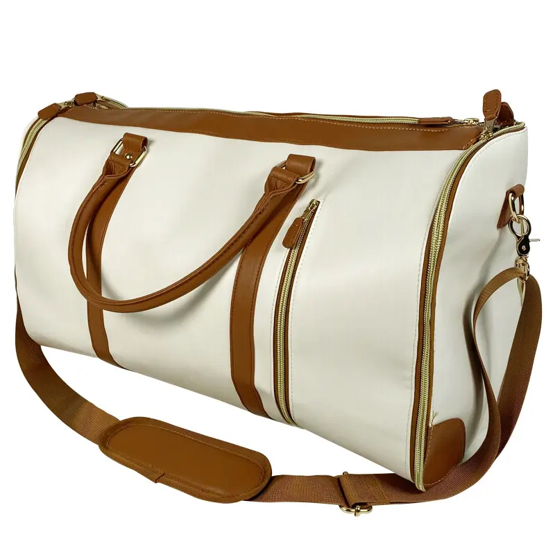Large PU Leather Garment Bag With Shoe Compartment
