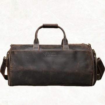 Genuine Leather Suit Luggage Bag With Shoe Compartment