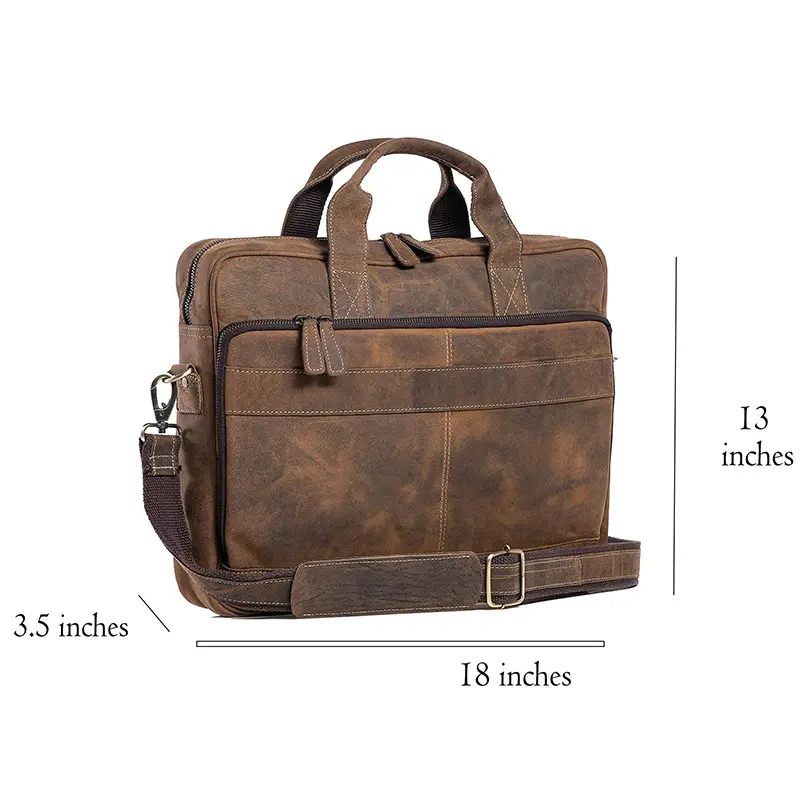18-inch Laptop Leather Laptop Bag Messenger Bag