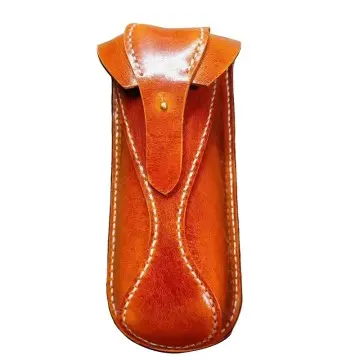 Vintage Vegetable Tanned Cowhide Glasses Case for Men and Women