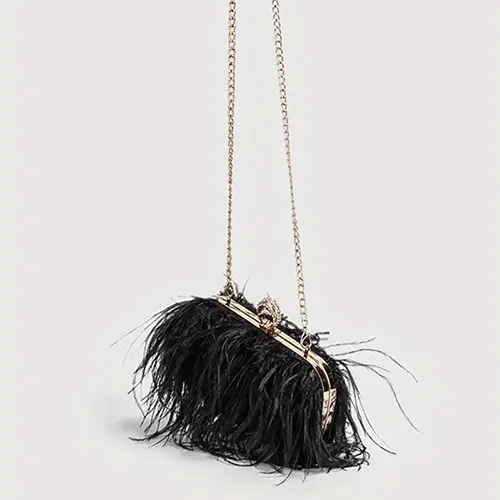 Luxury Ostrich Feather Party Evening Bag Clutch (6)tag
