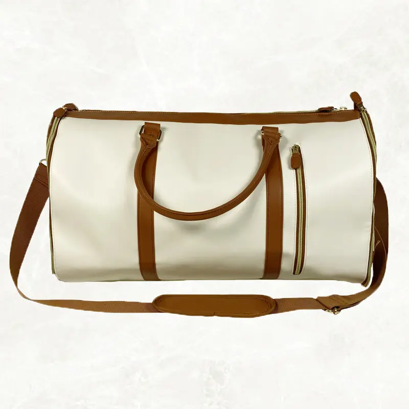 Large PU Leather Garment Bag With Shoe Compartment