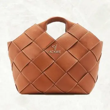 Large Capacity Women's Handbag Leather Braided Handbag
