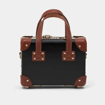 Luggage-style Handbag Hard Leather Mini Crossbody Bag
