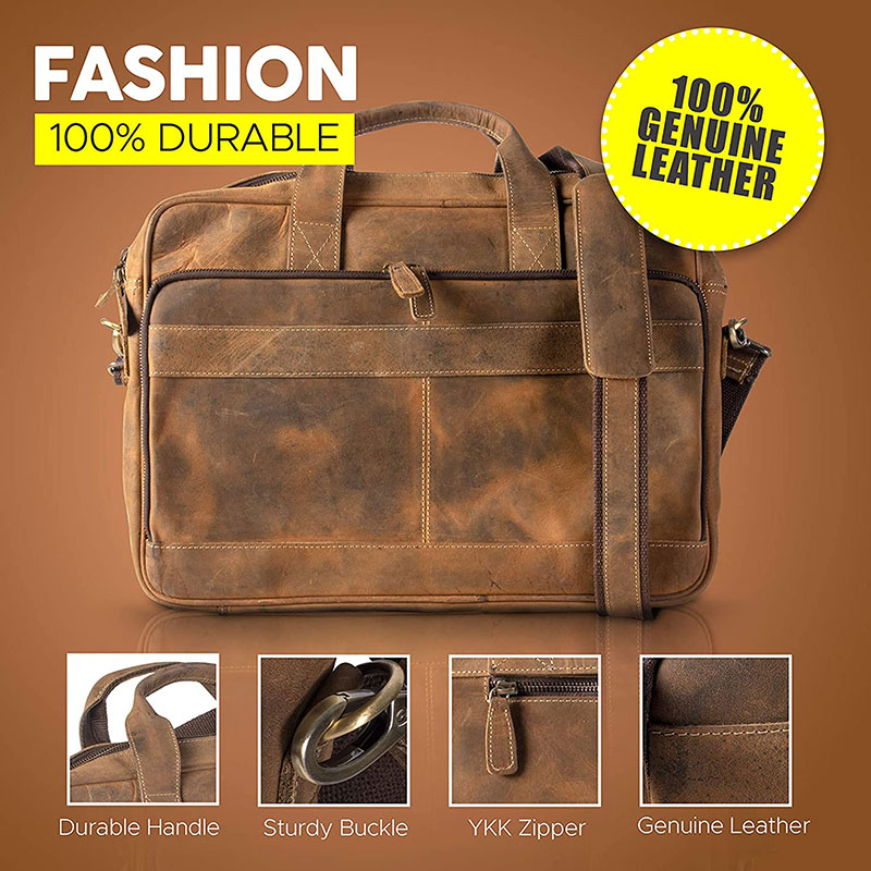 18-inch Laptop Leather Laptop Bag Messenger Bag
