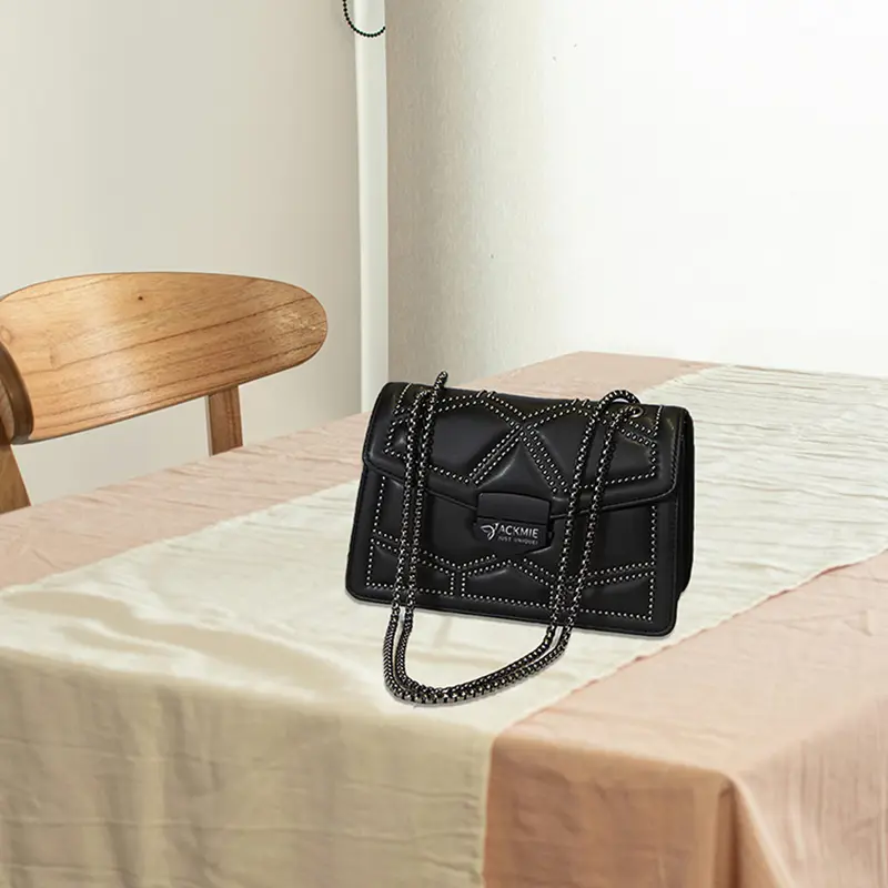 Diamond Quilting Leather Chain Shoulder Bag