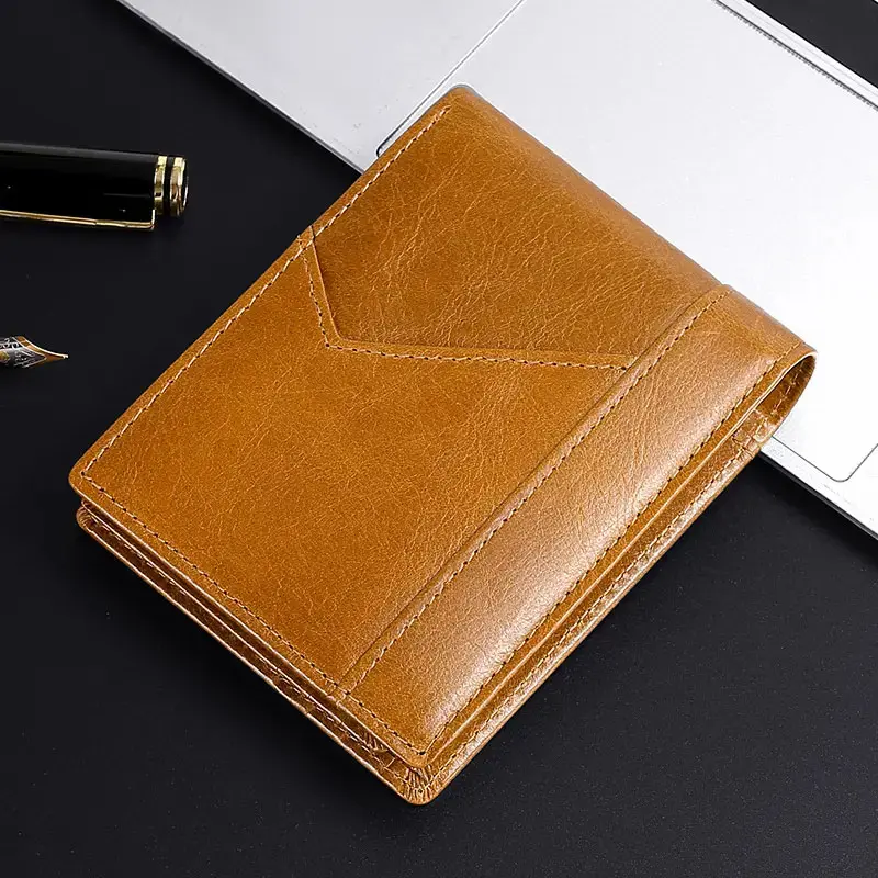 Short Leather Wallet Bifold Men's Wallet