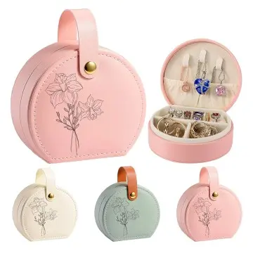 Travel Jewelry Case Portable Small Jewelry Box Leather Ring Storage Box