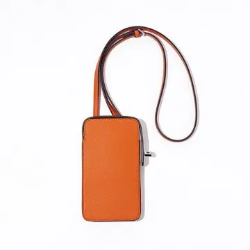 Lock Buckle Phone Bag Solid Color Genuine Leather Mini Bag