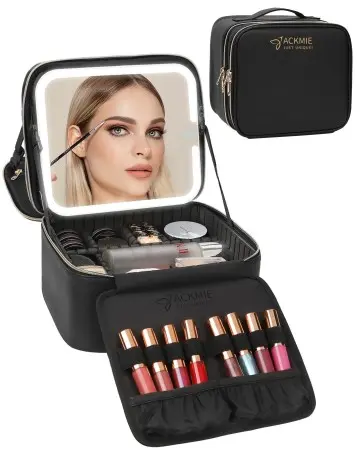 Relavel Dual Layer Makeup Bag with LED Mirror
