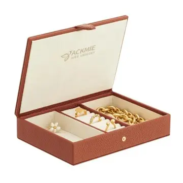 PU Pebble Leather Jewelry Storage Box Travel Earring Storage Box