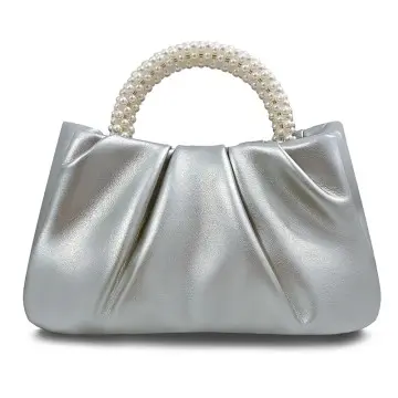 Women's Small Pearl Soft Leather Plea...