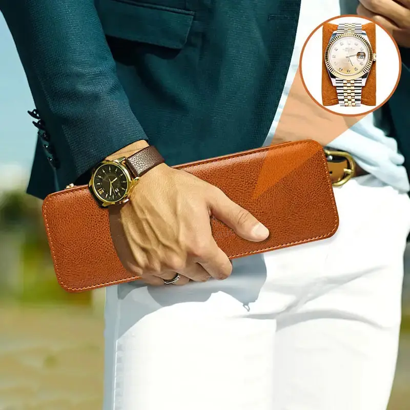 PU Leather Watch Case 5 Slot Watch Box