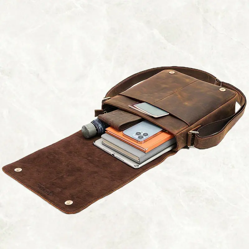 Genuine Leather Casual Crossbody Bag for Mens