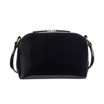 Black Patent Leather Cross-Body Bag
