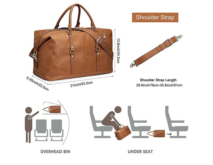 Large C-Genuine Leather Brown-031ze
