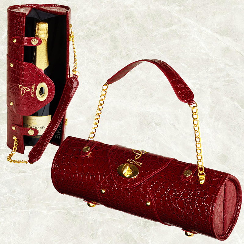 Crocodile Leather Wine Bottle Carrier Bag Wine Purse