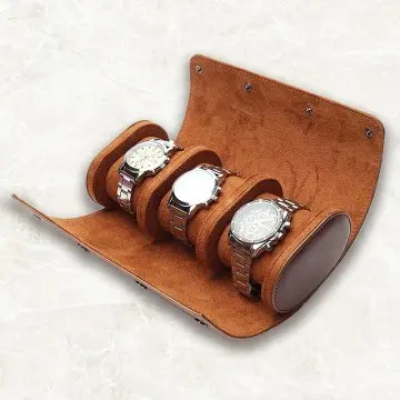 Leather Watch Case 3-Slot Watch Roll