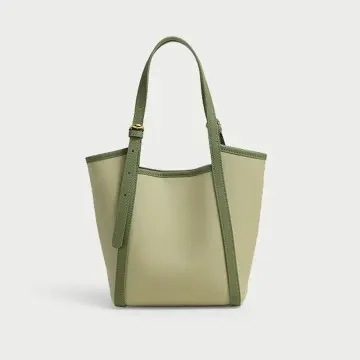 Genuine Leather Tote Bag Light Green ...