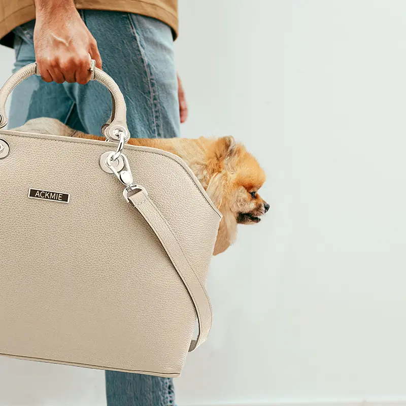 Genuine Leather Pet Carrier Bag Small Pet Bag