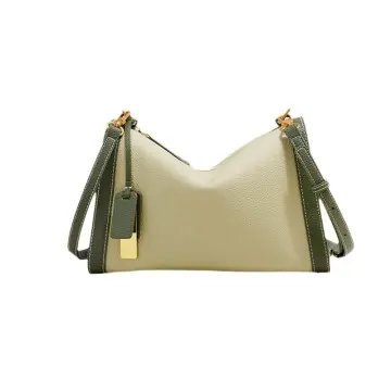 Colorblock Genuine Leather Boston Shoulder Bag