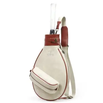 Vintage Sports Bag Leather Paddle Bag Tennis Racket Bag