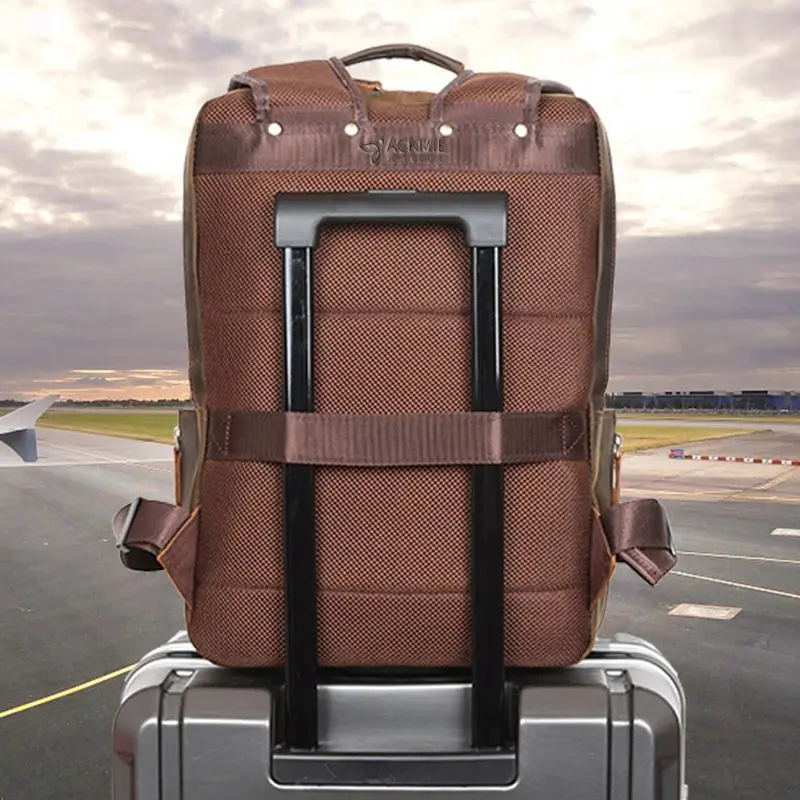 Genuine Leather Laptop Backpack Retro Cowhide Leisure Bag