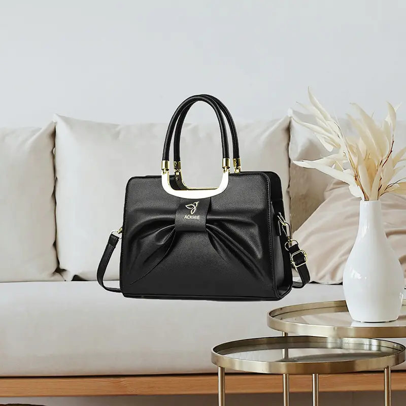 New PU Leather Purse Bow Leather women's Handbag