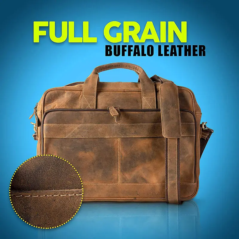 18-inch Laptop Leather Laptop Bag Messenger Bag