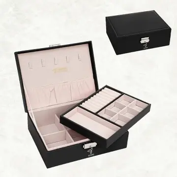 2 Layers Jewelry Storage Box PU Leath...